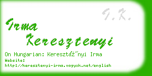 irma keresztenyi business card